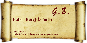Gubi Benjámin névjegykártya